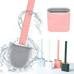 UCRAVO Toilet Brush with Holder, Flexible Toilet Cleaning Bowl Brush Head with Silicone Bristles, Silicone Toilet Brush with Slim Holder Flex Non-Slip Long Handle-image-58
