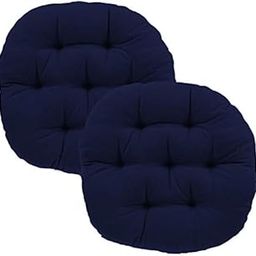 Daddy Cool Decorative Round Indoor Outdoor Sofa Chair Pad/Dining/Office/Plastic/Floor Back Seat Tufted Chair Cushion Handmade Quilting Set of 2 (20' Inch Round) Dark Blue-image-10