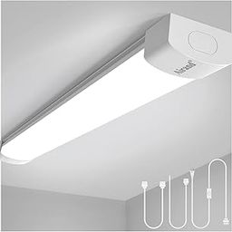 Airand Led Ceiling Lights Plug In 2 Feet Recessed Mount Led Tube Light 5000K Connectable Garage Lamp 18W Surrounding Ceiling Lamp Utility Store Light Wired Under Cabinet Light co-picture-3