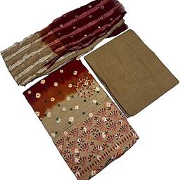 Women's Heavy Cotton Thread & Sequence Embroidery Work Unstitched Salwar Suit Dress Material With Chanderi Sequence Work Dupatta | Embroidery Cotton Dress Material-image-58