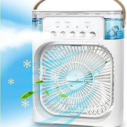 LEIAZ Portable Mini Air Cooler Fan With 3 Speed Misting & Humidifier | USB Personal Air Conditioner Fan | Evaporative Cooling Fan With LED Night Light For Home, Office, Bedroom & Outdoor-picture-11