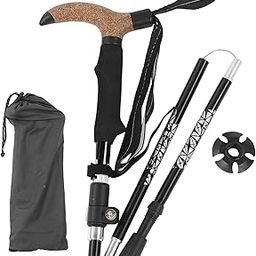 Hiking Poles, Portable Foldable Walking Poles, Metal T Handle for Hiking Camping-image-22