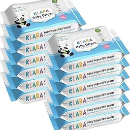 Klara 99% Pure Water Baby Wipes | With Aloe Vera | Rash-Free & Paraben-Free | Pack of 12 (864 Wipes)-image-14