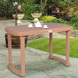 Petals Plastic Contemporary Four Seater Dining Table Only | Fiber Dining Table 4 Seater Only | Plastic Dinner Table | Beige, 1 Pcs, Desire | 1 Year Warranty-image-14
