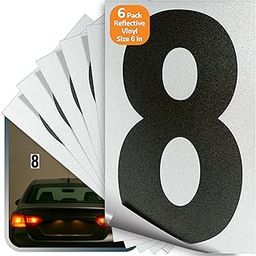 iSYFIX Black Vinyl Numbers 8 (Eight) Stickers - 6 Pack 6 inch - Premium Decal, White Background & Pre-Spaced for Mailbox, Signs, Window, Door, Cars, Trucks, Home, Business, Address, Indoor & Outdoor-image-15