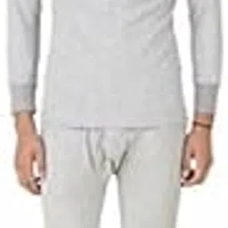 hap Kings Men Quilted Thermal Set: Round Neck Top + Trouser Light Grey-picture-9