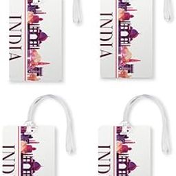 India Theme Travel Luggage Suitcase Baggage Id Identifier Name Address Label with Silicon Strap|Set of 4 | Multicolor-image-17