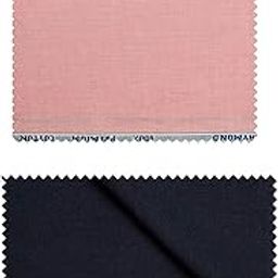Polyviscose Trouser- 100% Cotton Shirt Fabric Combo Box (Unstitched, All Weather Fabric, (BLUE PANT+DARK PINK SHIRT)-image-43