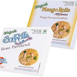 Bhagat's Heera Sweets SonRoll Shree Heera Sweets - SonRoll Combo | Mango and Rose Flavoured SonRoll (250Gms Each) Preservatives Free Soft Flaky Sweets Mithai Box-image-19