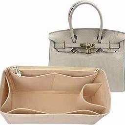 Lckaey Bag and insert for birkin 25 organizer insert Premium Felt 1099beige-S-image-5