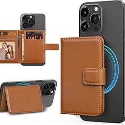 LOHASIC Leather Wallet Card Holder Compatible with MagSafe, Light Brown, Business-picture-22