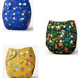Kalra Magic Printed Reusable Cloth Diapers | Adjustable, Leak-Proof & Absorbent Diapers For Unisex Small baby girls and Boys, Infant & New Born Baby - Multicolor (Pack of 3)-image-10
