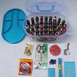 SHLOKA Decor Portable Big Size 37 Thread Box Sewing kit 37 Reels Scissor Threader 70 Dress Hook Chowk Sefty Pin Opener Seam Ripper 24 Needles Set Tape Measure for DIY Beginners Emergency Travel Home-picture-22