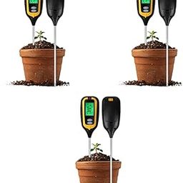 Serplex® 6 in 1 Soil Moisture Meter PH Light Temp Fertility Tester Air and Humidity Monitor Digital for Flowers Potted Plants Gardens Battery Not Included 3 PCS-1