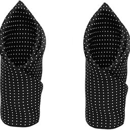 Style Along Black Pocket Square With Small White Polka Print Premium Mens Solid Micro Fiber Silk Satin Pocket Square Wedding Handkerchiefs-Pack of 2-picture-16