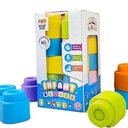 Zephyr Learning Steps - Infant Blocks-1, Montesorri Toys for Babies, Early Development, Soft Building Blocks, Block Sets, Colors and Counting, Premium Blocks, Stack Toy, Toddler Block Toys, 12 Pcs-3