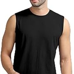 Men's Dryfit Active Performance Solid Round Neck Sleeveless Polyester T-Shirt-image-84