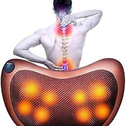 AKSHAR SALES Electronic Neck Cushion Full Body Massager Pillow with Heat for pain relief Massage Machine for Neck Back Shoulder Pillow Massager - Swiss Relaxation therapy (Brown)-image-21