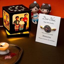 ZOCI VOCI Anniversary Gift - Nostalgia Flora - Rotating Photo Lamp (Rakhi Combo)-picture-4