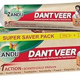Zandu Dantveer, 400g, India’s 1st Ayurvedic toothpaste with Irimedadi oil | Scientifically proven formula |Fights 9 dental problems-32