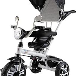 JoyRide City Blaze PRO MAX Plug N Play Baby Tricycle with Parental Handle,Adjustable Canopy, 360 Degree Rotatable Seat, Cushion Seat, Safety Harness, Light and Music for Kids/Boys/Girls-26