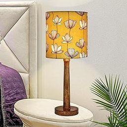 Homesake® Modern Table Lamp, Wooden Base Modern Fabric Lampshade for Home Office Cafe Restaurant, Nordic Stick, Shade (Yellow)-image-74