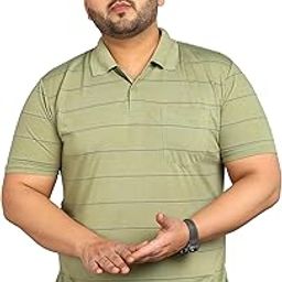 Half Plus Size Men's Regular Fit Striped Tshirt-image-67