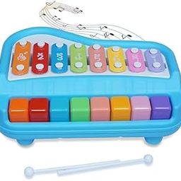 JBM ENTERPRISE 2-in-1 Xylophone Piano Musical Toy for Kids | 8-Key Multicolor Instrument with Clear Tones | Non-Toxic, Battery-Free Educational Toy for Toddlers, Boys & Girls with 2 Mallets-image-94
