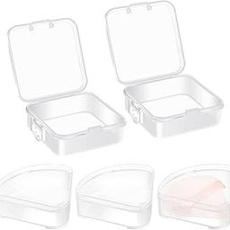 5 Pcs Makeup Puff Beauty Blender Holder Case Triangle Powder Puff Makeup Sponge Protective Container Storage Box for Travel (Transparent)-23