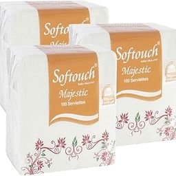 Softouch Tissue Paper Napkins 100 pcs. Each- Set of 3 (Multicolour)-18
