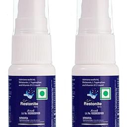 Restonite Spray for Better Sleep & Insomnia | Melatonin L-Tryptophan Valerian B12 | Wake Energized | Fast-Acting Solution for Adults | Quality Sleep Support -(Pack of 2)-0
