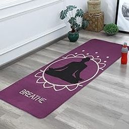 Saral Home Anti Skid Yoga/Exercise Rugs (Purple, Cotton, Standard Size)-image-3