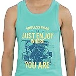 Printed Gym Vest for Men Pack of 1 | Super Combed Cotton Gym Tank | Regular Fit, Scoop Neck Ganji | Breathable, Sleeveless Men's Sports & Yoga T-Shirt-picture-13