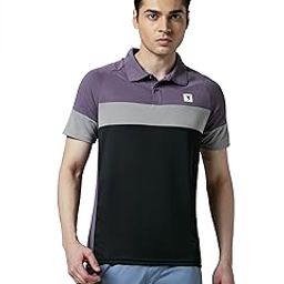 TECHNOSPORT Men's Slim Fit Color Block Short Sleeve Polo T-Shirt with SPF50+, UV Protection for Regular Use-image-3