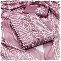 Women's Blended Cotton Batik Printed Unstitched Salwar Suit Dress Material With Printed Dupatta (Batik Yellow_Free Size)-image-10