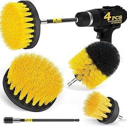 KBZONE Drill Brush Attachments Set 4Pack, Scrub Pads & Sponge, Buffing Pads, Power Scrubber Brush with Extend Long Attachment, Car Polishing Pad Kit,Cleaning Supplies，Shower Scrub,Scratch Brushes-image-66