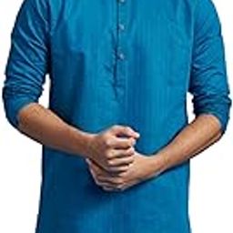 Men's Cotton Blend Self Design Kurta (1pc)-image-69
