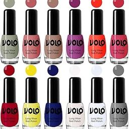 Volo Best Affordable Gloss Nail Polish Combo 12 Pcs Full Year Collection(Nude, Pink, Nude, Plum, Coral, Pink, Red, Yellow, Blue, White, Top Coat, Grey) 60 ML-image-65