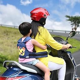 MOMITTLE Baby Two Wheeler Safety Belt For Kids | Baby Safety Products | Baby Holder For Bike | 2 Wheeler Safety Belt For Kids | Double Buckles For Extra Safety, Cartoon Pig, Blue, 1 Count-image-17