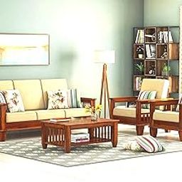Solid Sheesham Wood Sofa Set 5 Seater | Wooden Sofaset 3+1+1 | Sofa Sets for Living Room | Five Seater Couch for Office & Lounge | Rosewood, Honey Finish-picture-35