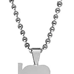 m men style Stainless Steel Silver Plated Religious I Love Allah Text Letter Locket With 22 Inch Ball Chain Pendant Necklace Chain Gift For Men Boys-picture-34
