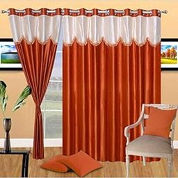 Home Garage Eyelet Long Door Polyester Curtains Set of 2 - (Rust 4x9)-image-33