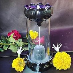 The World Decor Glass Shivling Backflow Incense Burner Waterfall Smoke Fountain For Home Decor With Free Of 25 Backflow Cones/Dhoop, Grey-image-10