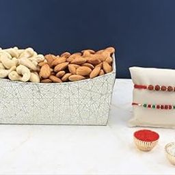SFU E Com Set Of 2 Rakhi With Dry Fruit Hamper For Rakshabandhan Gift | Dry Fruit And Rakhi For Brother | Dry Fruit Basket Hamper | 128-91