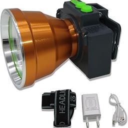 RENMAX Headlamp Torch Light LED Weatherproof Rechargeable Blinker Metal Front Spotlight for Cycling Camping Caving Hiking Hunting Trekking etc- 1Pc-image-21