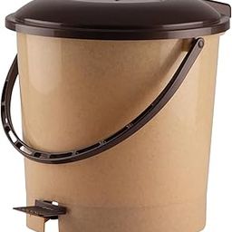 Kuber Industries Plastic Pedal Dustbin With Handle For Home, Kitchen, Office, Bathroom, 7 Litre (Peach)-47KM0750-55