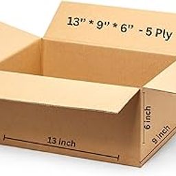 Porpoise 13''x 9''x 6'' inch 10piece 5- Ply Corrugated Cardboard Boxes for Shipping, Storage | Cardboard Boxes for Packaging | Brown Corrugated Box for Packing | Courier Packing box | Pack of 10-image-79