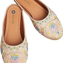 Women's Mojari Jutti Ethnic Punjabi Juttis Comfortable Sole for Womens & Girls-image-79