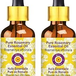 Deve Herbes Rosemary Essential Oil (Rosmarinus officinalis) with Glass Dropper for Healthy Hair Pure | Non-Sticky | Non-greasy | Lightweight | Men & Women | All Hair Types |Steam Distilled | 30ml X 2-43