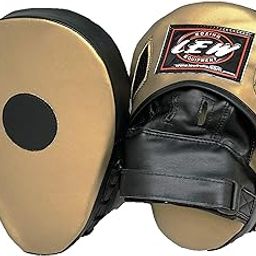 LEW Gold/Black Pre Curved Boxing/Kick Boxing MMA Muay Thai Pleather Focus Pad-picture-11